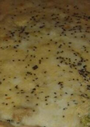 Una foto de Tarta de puerros y hongos