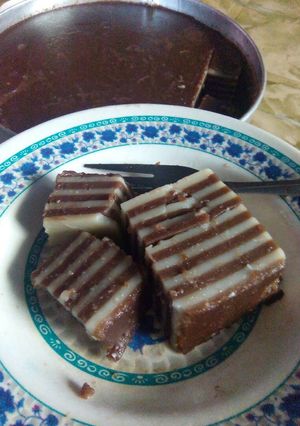 Foto resep Lapis Beras coklat putih