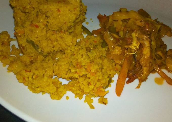 Cous Cous with cabbage sauce