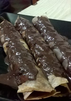 Una foto de Crepes de chocolate