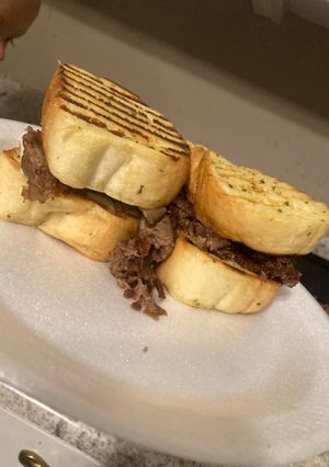 A picture of Texas Toast Philly Cheese Steak Sandwich.