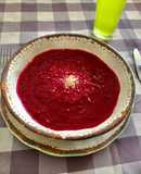 Crema de betarraga y puerros