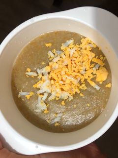 Foto resep Mpasi 8 bulan(nasi, kacang hijau, telur ayam, tomat)