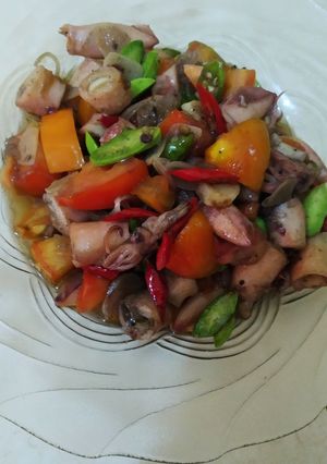 Foto resep Cumi Asin Pedas Pete