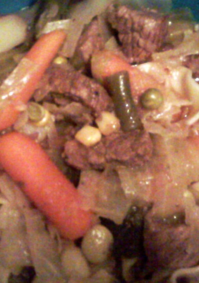 A picture of hearty beef stew with cabbage®.