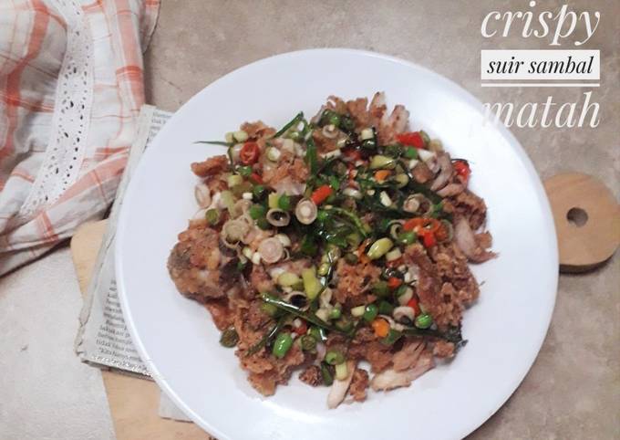 Resep Ayam crispy suir sambal matah yang Bisa Manjain Lidah