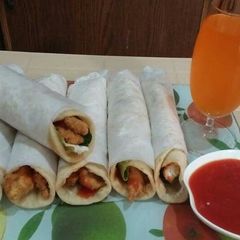 Zinger Shawarma with homemade pita bread❤😋 A picture of Zinger Shawarma with homemade pita bread❤😋.