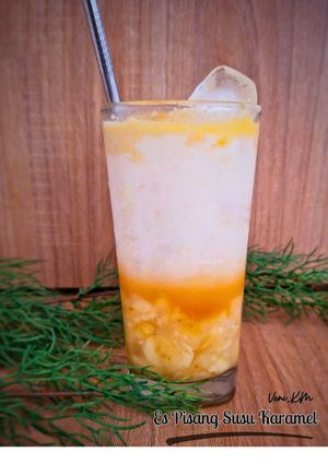 Foto resep Es Pisang Susu Karamel