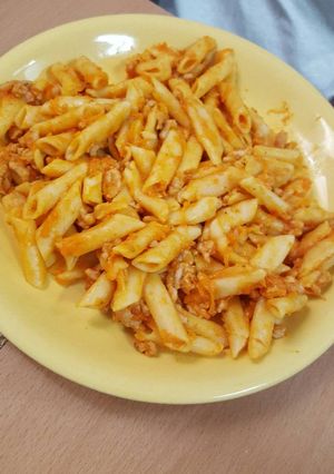 Una foto de Macarrones con carne picada