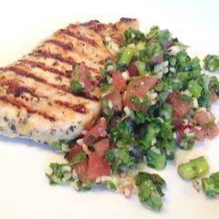 A picture of Tabbouleh and Lemon Grilled Chicken.