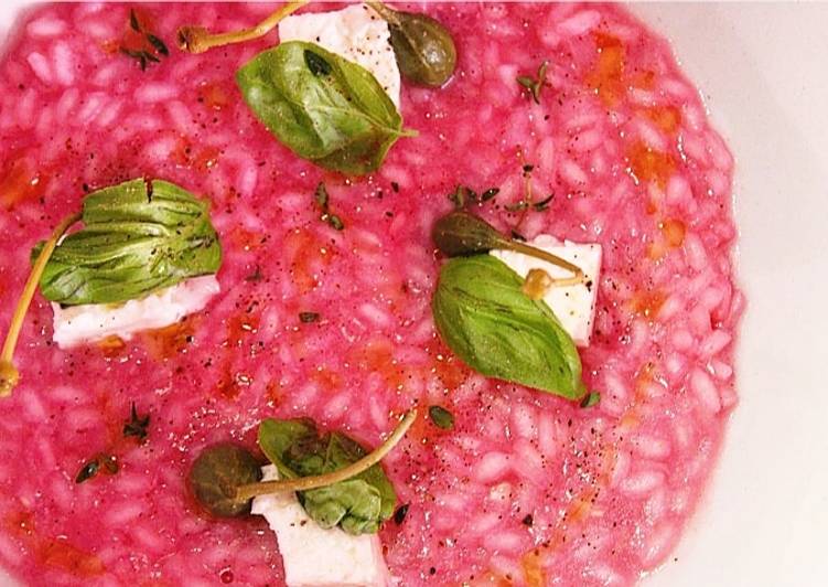 Ricetta Risotto Vegetariano Alla Barbabietola Giuncata E Capperi Di Eros Colella Cookpad