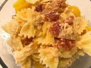 A picture of feta tomato pasta