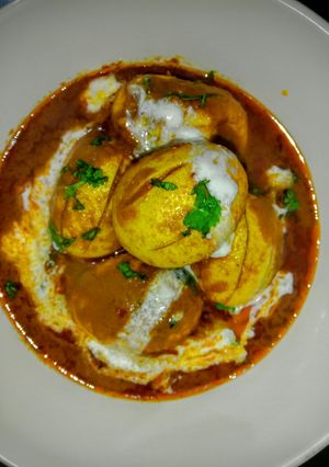 A picture of Egg potato curry.