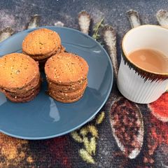 A picture of Baked Fresh Methi Masala Savoury Cookies🍪With Classic Masala Chai☕️.