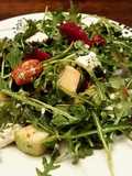 Healthy arugula,roasted beet,green apple, candied pecans salad