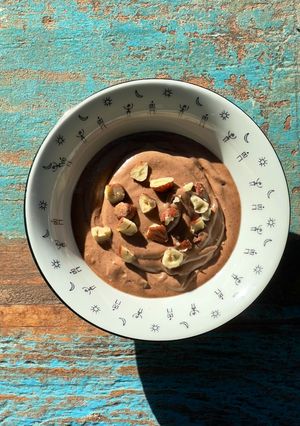 Una foto de Mousse helada de banana y Nutella