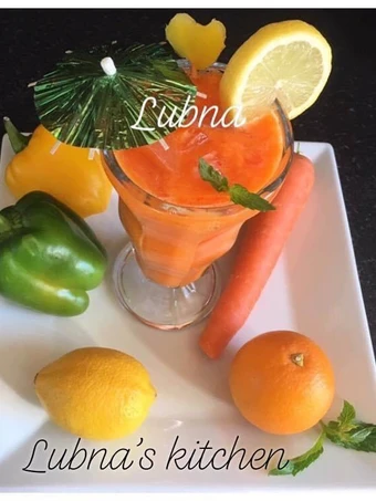 Simple Way Prepare Recipe Carrot Smoothie with Red pepper,Orange and Lemon: that is Really Delicious, Really Delicious}