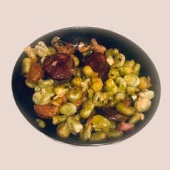 A picture of Fava Beans and Chorizo.