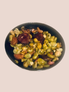 A picture of Fava Beans and Chorizo.
