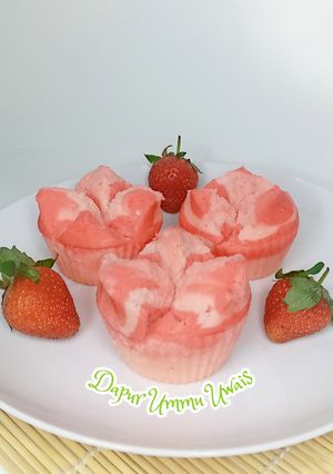 Foto resep Bolu kukus baking powder (Rasa Strawberry)