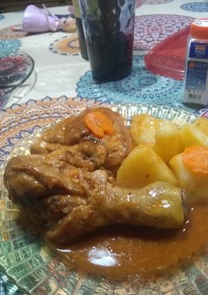 Una foto de Pollo carrero en disco de arado