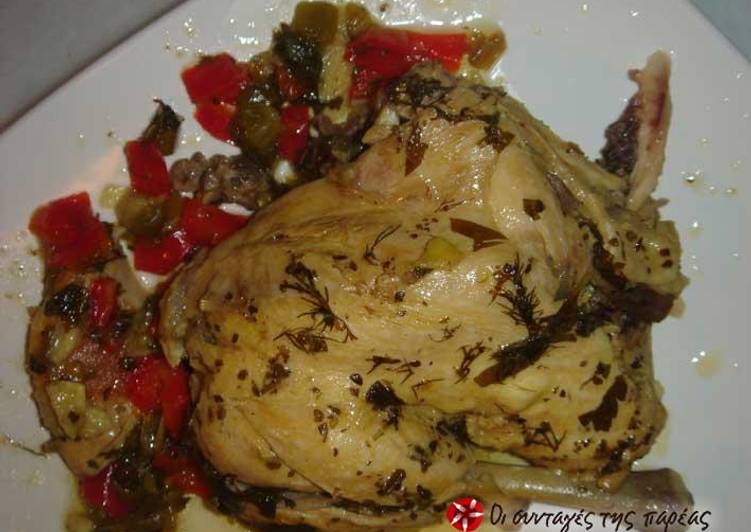 Chicken with oil and oregano