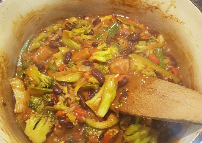 Vegan chorizo and veggie stew