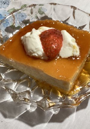 Una foto de Flan de manzana