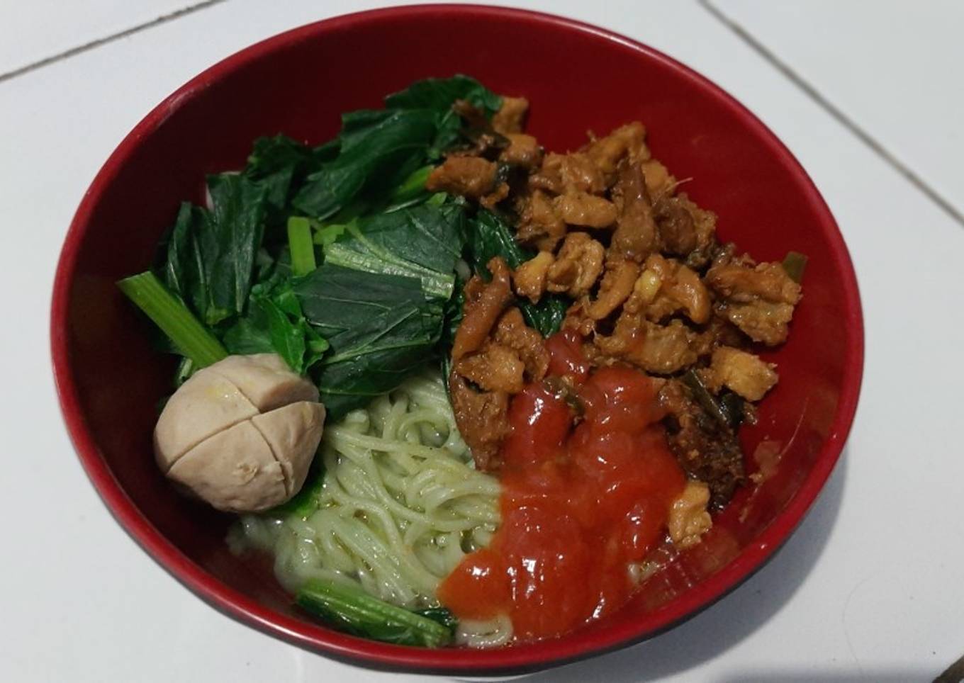 Mie Ayam Hijau Home Made