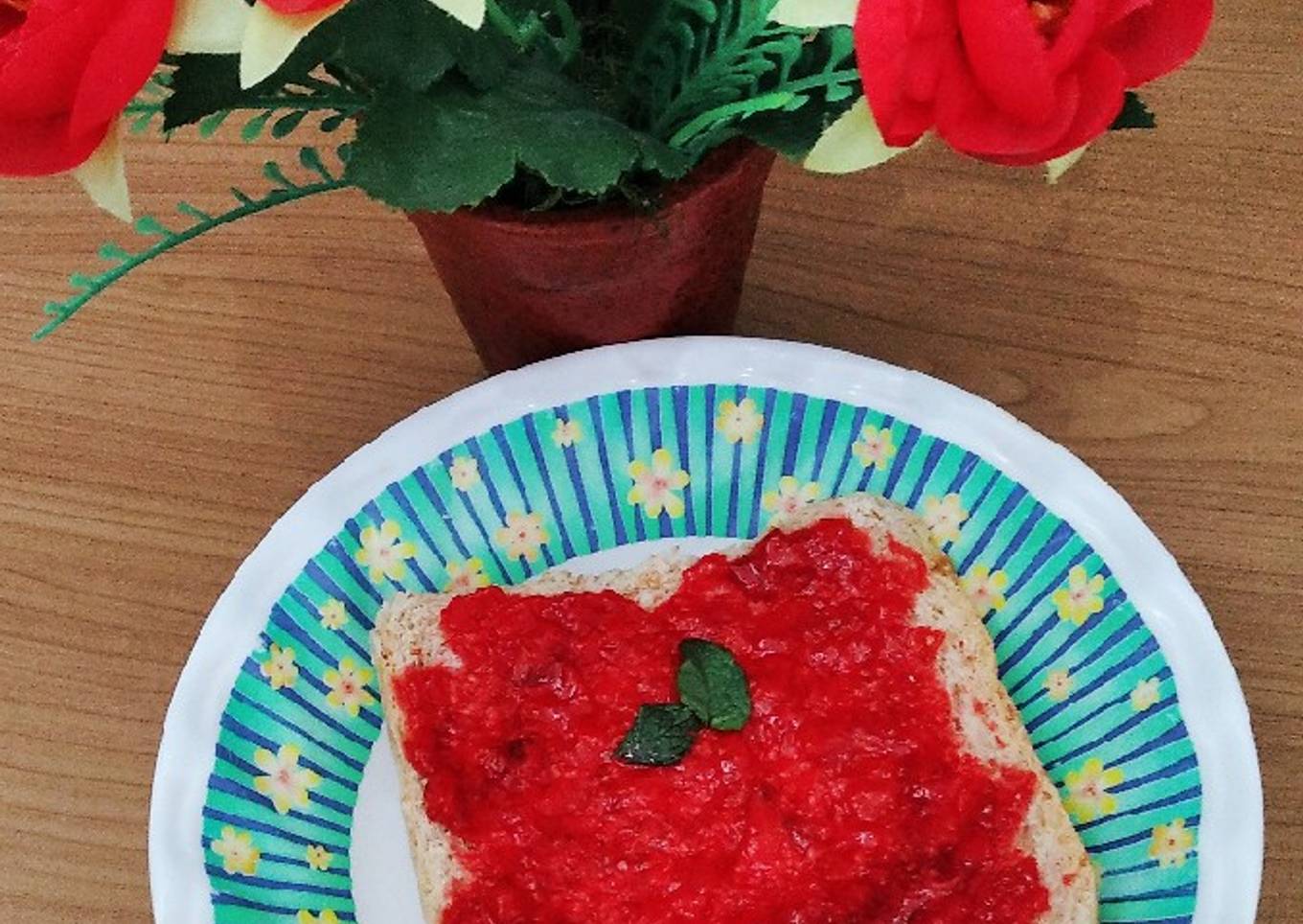 Roti gandum strawberry untuk diet