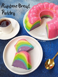 Foto resep (2.14) Rainbow Bread Pudding