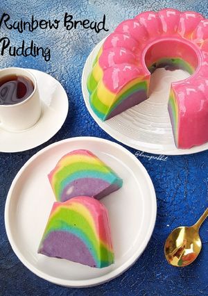 Foto resep (2.14) Rainbow Bread Pudding