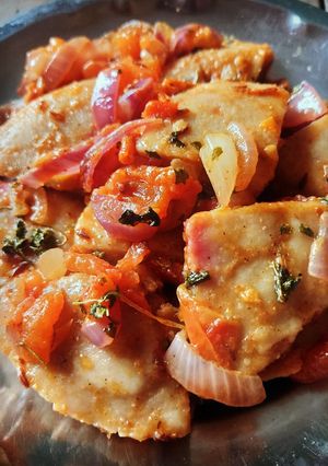 A picture of Wheat Fried Idli.