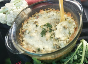 A picture of Winter Veg-cheesy Rice casserole(indian style).