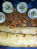 Soft chapati served with beans