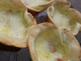 Canastitas de jamón y queso vegetariano