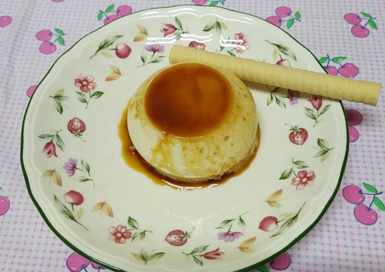 Flan de huevo y manzana