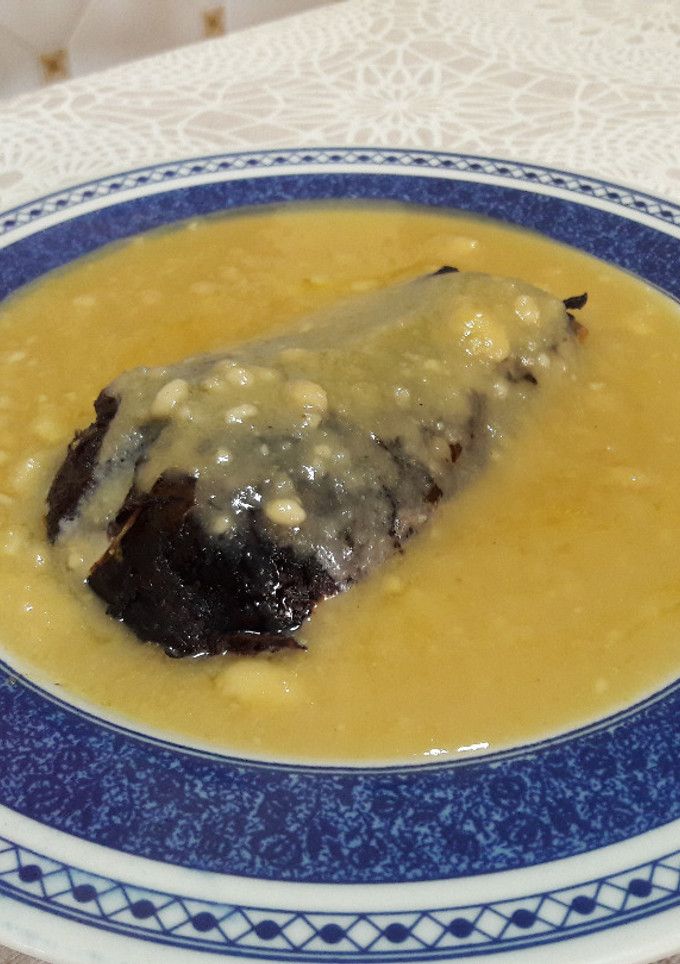 Una foto de Merluza en salsa de almendra sin gluten y vegana 🐟