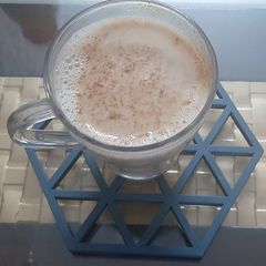 A picture of Instant coffee with coffee mate.