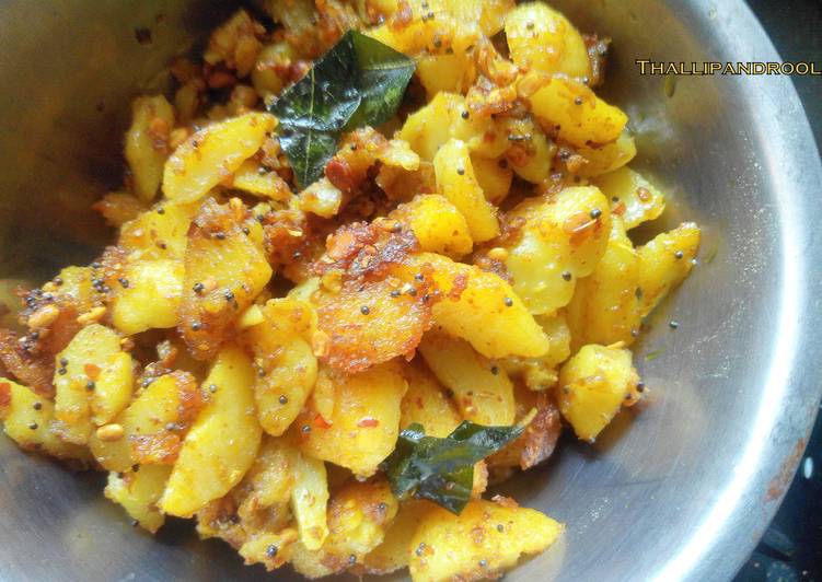 Homemade South Indian Style Boiled Baby Potato Roast