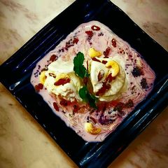 A picture of Dry Fruit Vanilla Ice cream with Kolah.