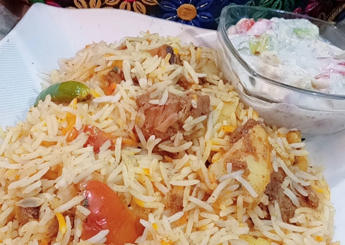 Special Aloo beef biryani