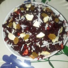 A picture of Beetroot halwa.