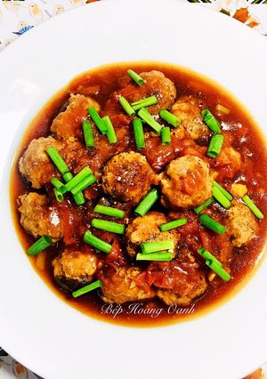 Hình của món Thịt Nhồi Nấm Hương Sốt Cà.