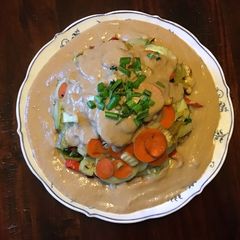 A picture of California Farm Hazelnut-Coconut Sauce Gado-Gado.