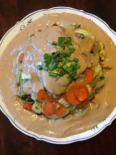 A picture of California Farm Hazelnut-Coconut Sauce Gado-Gado.