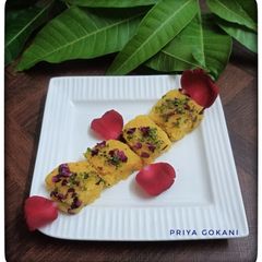 A picture of Mango Coconut Barfi.