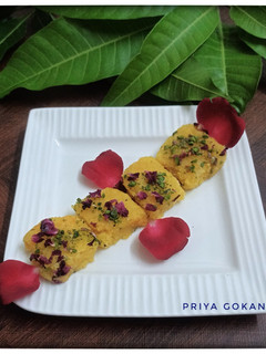 A picture of Mango Coconut Barfi.