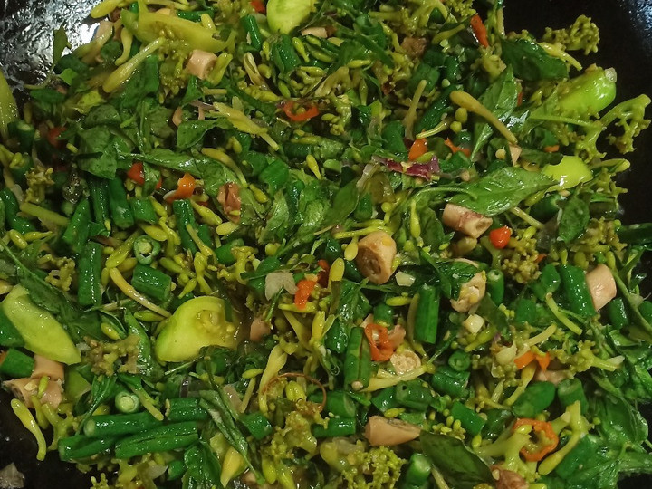 Bagaimana Menyiapkan Tumis kacang panjang bunga pepaya, Bikin Ngiler