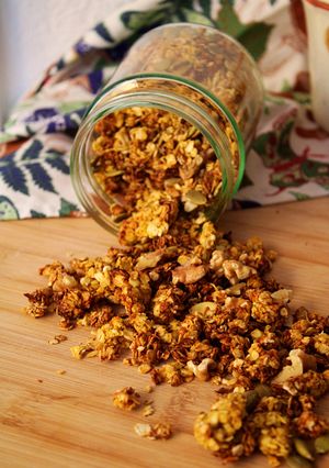 Una foto de Granola otoñal de calabaza